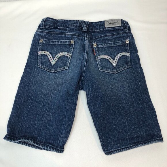 Girls Levi's Long Sequined Denim Shorts Size 12 - Picture 2 of 9